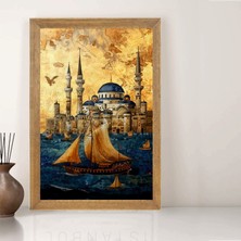 Lioncraft Deniz Manzaralı, Cami Tablo, Wallpaper,dini Duvar Tablosu, Çerçeveli Cam Tablo 50X70CM
