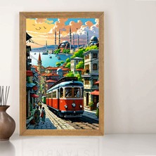 Lioncraft Istanbul, Cami, Deniz, Tramvay Tablo, Wallpaper, Dini, Duvar Tablosu, Çerçeveli Cam Tablo 50X70CM
