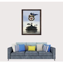 Lioncraft Türkçü, Türk Donanması, Türk Askeri, Türk Gemileri Çerçeveli Cam Duvar Tablosu 50X70 cm Sp2