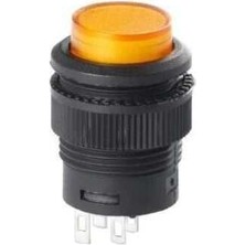 Voltaj RL16-503B 16MM Plastik 4 Pin Yaylı Buton Sarı