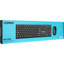 Everest KM-2510 Siyah Kablosuz Q Multimedia Klavye + Mouse Set