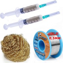 MHM Mechanic/ Lehim SN63/PB37 40G 0,5mm Havya Ucu Temizleme Teli Lehim Toplama  SET06