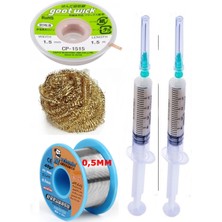 MHM Mechanic/ Lehim SN63/PB37 40G 0,5mm Havya Ucu Temizleme Teli Lehim Toplama CP-1515 Emme Teli 1,5mm SET06