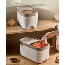 Hane216 Ölçekli Tekerlekli Kayar Kapaklı Erzak Bakliyat Saklama Kabı, Deterjan Kabı 12 Litre