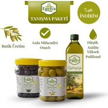 Egelya Soğuk Sıkım Sızma Zeytinyağı 1 L + 1 Kg Zeytin Kampanya Paketi | %46 İndirimli, Düşük Asidite, Yüksek Polifenol, Doğal Fermente
