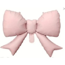 Patladı Gitti Pembe Renkli Fiyonk Folyo Balon 55X42.5 cm 1 Adet Doğum Günü ve Baby Shower İçin