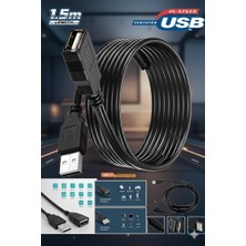 Derwell USB Uzatma Yüksek Hız USB Uzatma Kablosu Uzatıcı Ara Kablosu Dişi Erkek USB 2.0 Cabble 1.5 Metre