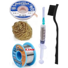 MHM Mechanic/ Lehim SN63/PB37 40G 0,5mm Havya Ucu Temizleme Teli Lehim Toplama CP-3015 Emme Teli 3,0mm SET01