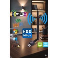 Derwell 600 Mbps Wifi USB Adaptörü 2.4g Wi-Fi Dongle 5dbi Kazanç Anten 802.11B/G/N Usb2.0 Yüksek Hızlı Kablosuz Kart Alıcısı Pc/dizüstü Bilgisayar Için