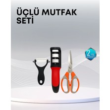 Marsilyan Çok Fonksiyonlu Mutfak Makas Seti – 3 Makas, Bileyici ve Soyacak Dahil