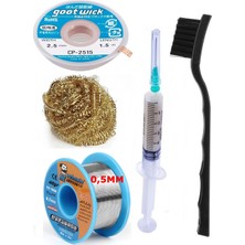 MHM Mechanic/ Lehim SN63/PB37 40G 0,5mm Havya Ucu Temizleme Teli Lehim Toplama CP-2515 Emme Teli 2,5mm SET02