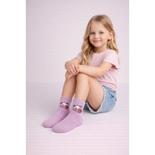 Gigi Giyim Çilekli Kedi Figürlü Kız Çocuk Soket Çorap