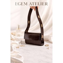 Egem Atelier Croco Kutu Formlu Kadın Omuz Çantası
