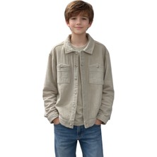 Ugly Duck 06-16 Yaş Erkek Çocuk Desenli Keten Ceket - Ekru