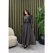 Cardella Bella Ince Denim Ceket & Jile Tesettür Uyumlu Ikili Takım
