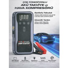Serrehataşınabilir Çantalı 12000 Mah Akü Takviye Cihazı (Jump Starter) ve Acil Durum Powerbank