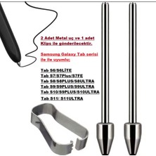 Gökmer Samsung Galaxy Tab S11 / S11 Ultra Yedek Kalem Ucu 2 Tane Metal S Pen Uyumlu
