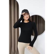 Sporza Kadın Bisiklet Yaka Parmak Geçirmeli Likralı Uzun Kollu Basic Body Bluz