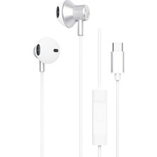 S-Link SL-TPK05 Typec Telefon Uyumlu Metal Beyaz Kulak Içi Mikrofonlu Kulaklık