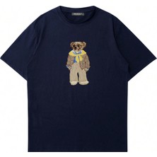 Mad&Calf  Unisex Teddy Guy Baskılı Bisiklet Yaka Oversize Tshirt