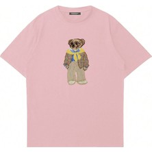 Mad&Calf  Unisex Teddy Guy Baskılı Bisiklet Yaka Oversize Tshirt