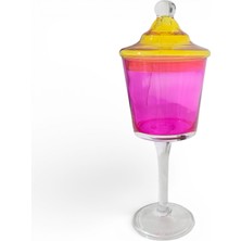 Sudedi Home Renkli Cam Kapaklı Şekerlik 43 cm – Dekoratif Cam Kavanoz