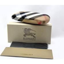 Burberry Burrberryy Case Nova Kareli Ekose Midye Kabuğu  Sert Güneş Gözlüğü Gözlük Kutusu Kılıfı