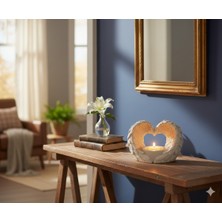 3D Boyuthane - Melek Kanadı Kalp Mumluk 2'li