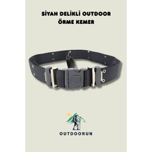 Outdoorun Siyah Delikli Outdoor Örme Kemer