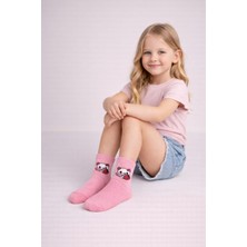 Gigi Giyim Çilekli Kedi Figürlü Kız Çocuk Soket Çorap