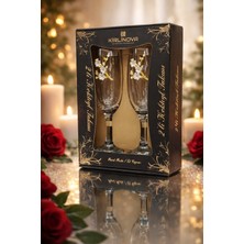 KirLinova Çiçek Detaylı Kokteyl Kadehi 2’li Set – 190 ml / Kahve Yanı Su & Kokteyl Bardağı