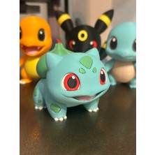 Genç 3D Pokémon Bulbasaur Chibi Figürü | Çim & Zehır Tipi Sevimli Pokémon | Dekoratif Koleksiyon Figürü