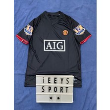 2008 Sezonu Nostalji Cristiano Ronaldo Manchester United Kısa Kol Nostalji Forma / Retro Ronaldo Siyah Renk Forma