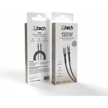 Ptech 120WATT Type-C To Type-C Pd Hasır Korumalı Kablo Samsung Redmi Iphone Uyumlu