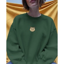 Muhtar Store Kadın Baskılı Sweatshirt – Iran Kedisi (Persian Cat) Minimal Tasarım