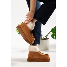 Tekin Shoes Taba Renk Kürklü Bot & Bootie