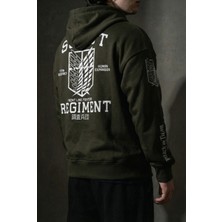 Liber Attack On Titan - Fermuarlı Hoodie Oversize Şardonlu Sweatshirt Hırka