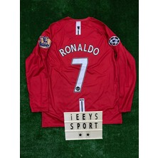 2008 Sezonu Nostalji Cristiano Ronaldo Manchester United Uzun Kol Nostalji Forma / Retro Ronaldo Kırmızı Renk Forma
