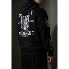 Liber Attack On Titan - Fermuarlı Hoodie Oversize Şardonlu Sweatshirt Hırka