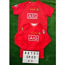 Ikili Set 2008 Sezonu Nostalji Cristiano Ronaldo Manchester United Uzun ve Kısa Kol Kırmızı Renk Nostalji Forma