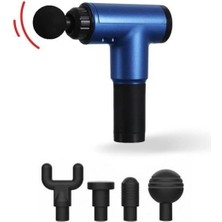 FRY 4 Başlıklı 6 Seviye Hız Ayarlı Vurmalı Kas Yoğurmalı Titreşimli Masaj Tabancası Aleti ( Lisinya )