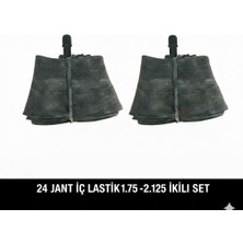 Güçlü Bisiklet Motosiklet 24 Jant Iç Lastik 2'li Set - 24X1.75 / 2.125 Uyumlu - Oto Kalın Sibop 2 Adet Bisiklet Iç Lastiği
