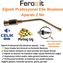 Feroxit Elle Besleme Aparatı 2 No – Yavru Kuş Güvenli Besleme Eğimli Paslanmaz Çelik
