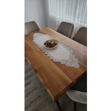 Zesa Home Lüx Fransız Dantelli Keten Gardeya Runner