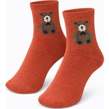 İpeksi Teddy Ayıcık Desen Organik Pamuk Penye Tenis Kolej Çorap