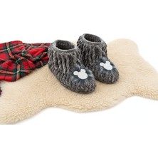 Evr Pasaj Füme Kaymaz Tabanlı El Örgüsü Ev Patiği-Panduf 36 Numara