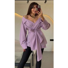 Libreprive Bağlamalı Şık Tasarım Salaş Gömlek