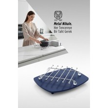 Transformacion Juliette Serisi Krom Kare Metal Nihale - 19 cm Isıya Dayanıklı Lüks Tencere Altlığı 722842