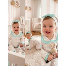 Lina Baby Kalpli Desenli Fırfırlı 3 'lü Kız Bebek Pijama Takımı 12-18 ay