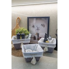 FRY Çok Amaçlı Saklama Organizer Kutu Kare Keçe Sepet (3 Boy) ( Lisinya )